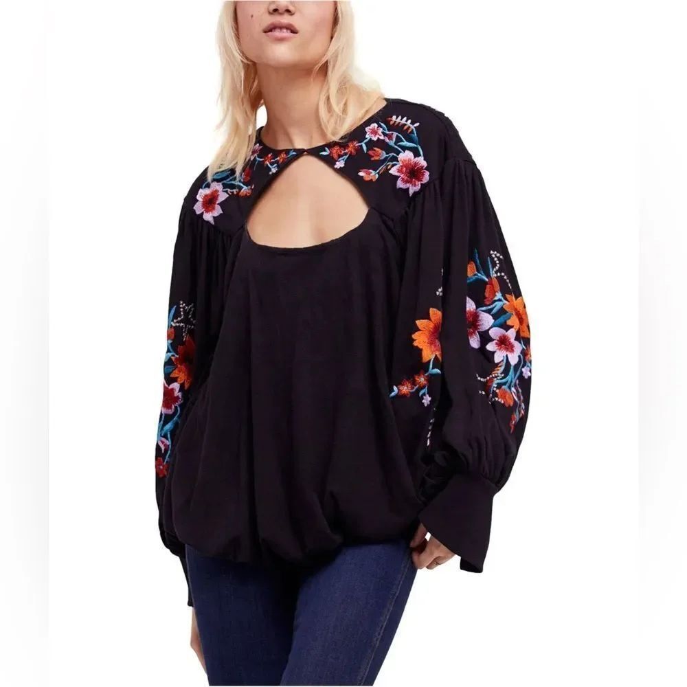 Free People Lita Embroidered Top